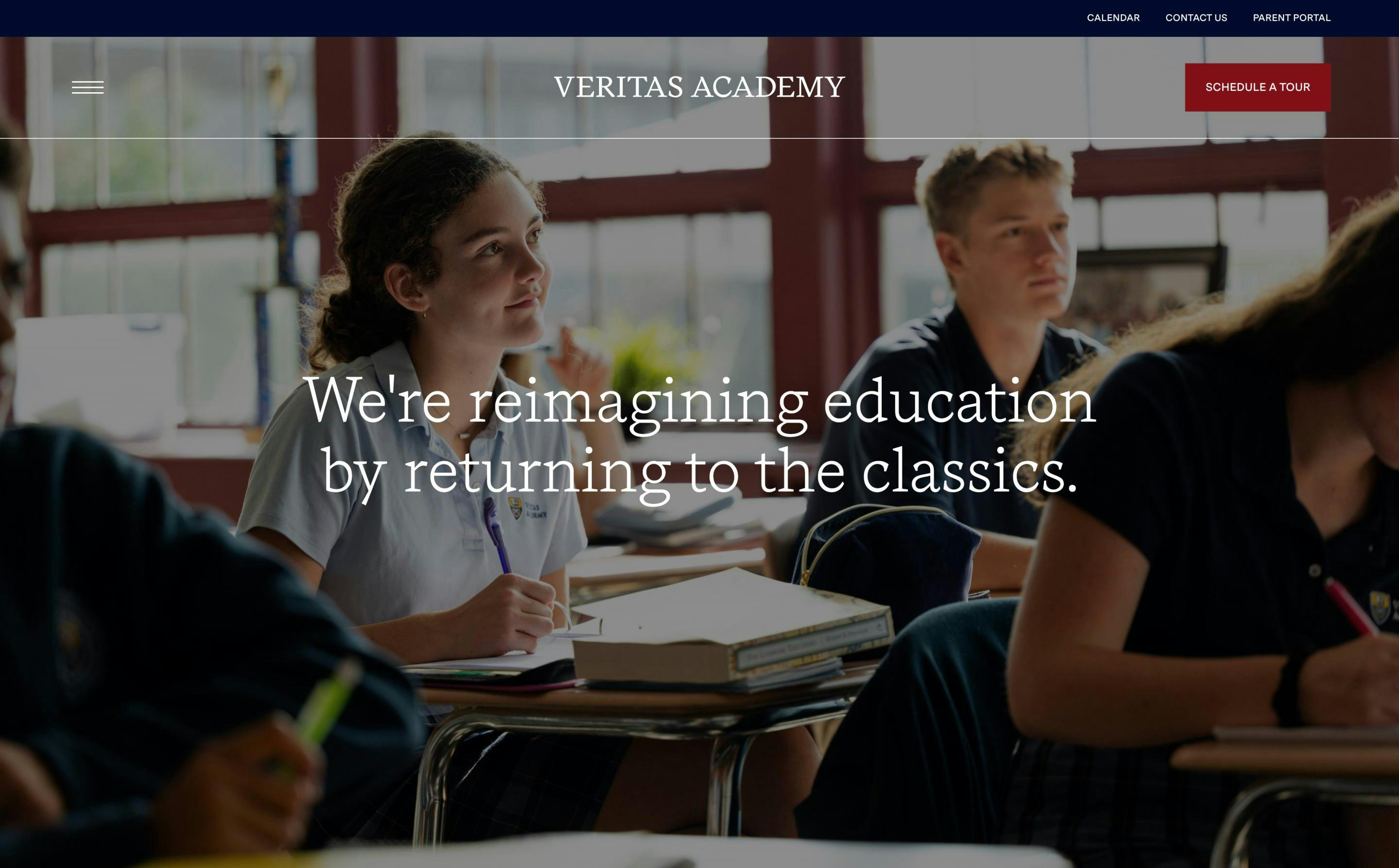 Veritas Academy website screenshot